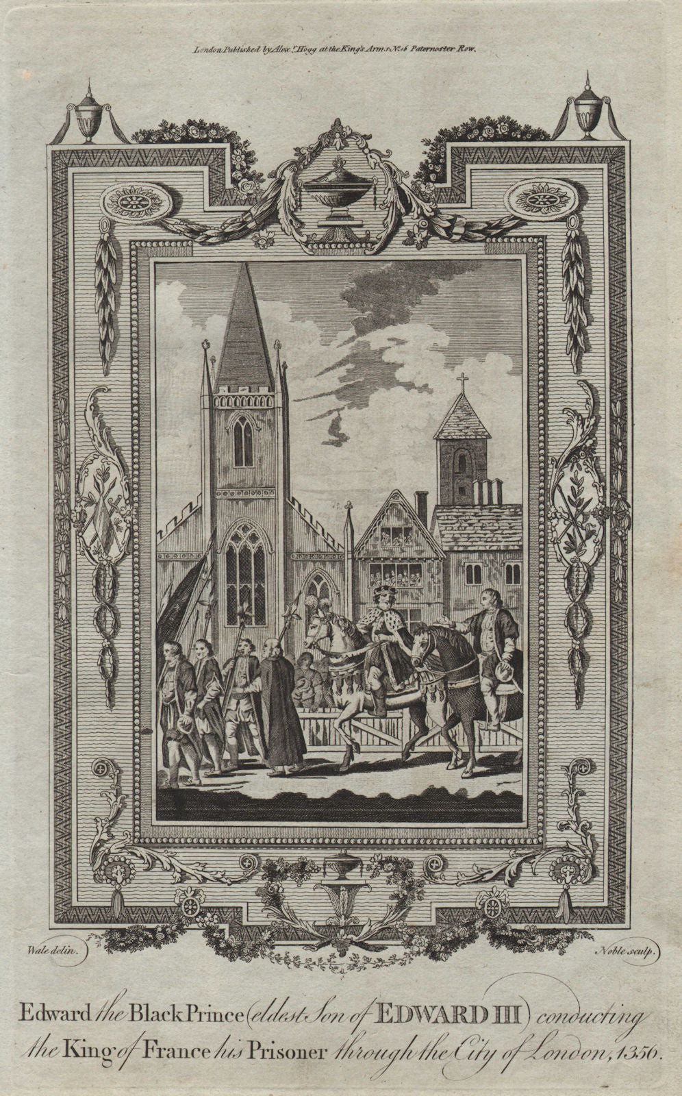 Edward the Black Prince entering London with King of France his prisoner 1784